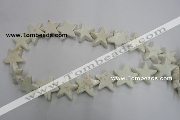 CWB379 15.5 inches 25*25mm star howlite turquoise beads wholesale
