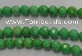 CWB390 15.5 inches 4mm faceted round howlite turquoise beads