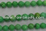 CWB391 15.5 inches 6mm faceted round howlite turquoise beads