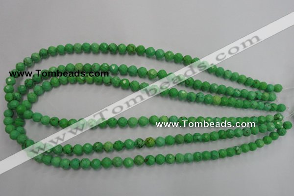 CWB391 15.5 inches 6mm faceted round howlite turquoise beads