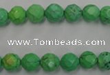 CWB392 15.5 inches 8mm faceted round howlite turquoise beads