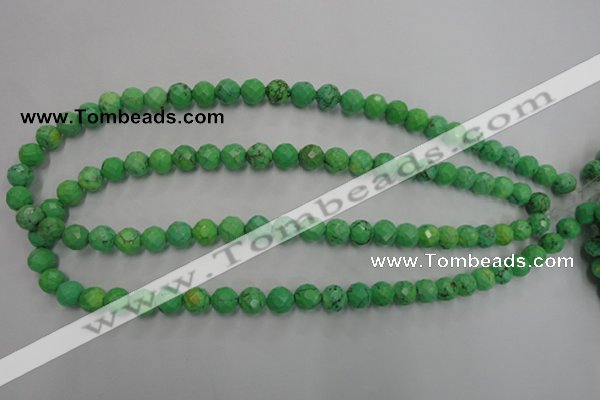 CWB392 15.5 inches 8mm faceted round howlite turquoise beads