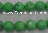 CWB393 15.5 inches 10mm faceted round howlite turquoise beads