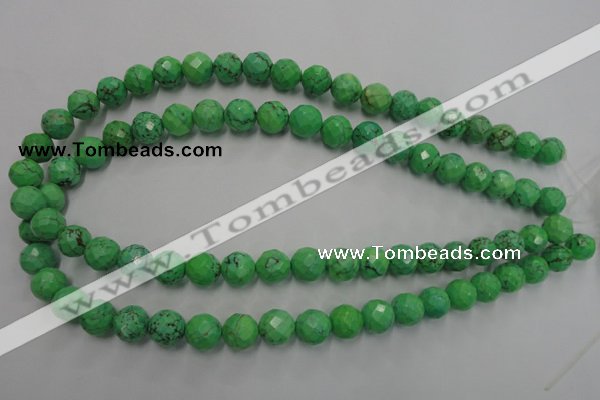 CWB393 15.5 inches 10mm faceted round howlite turquoise beads