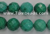 CWB404 15.5 inches 12mm faceted round howlite turquoise beads