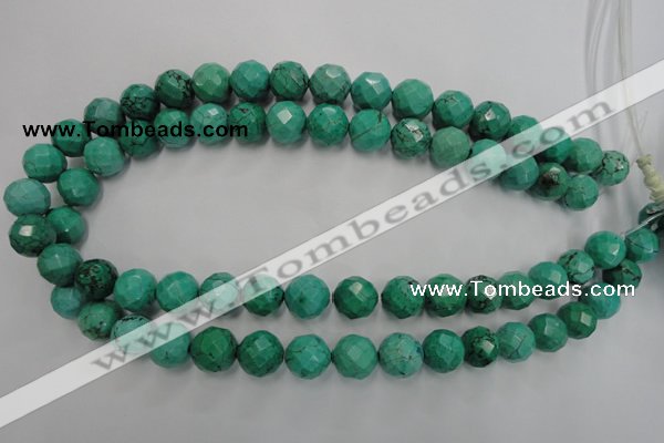 CWB404 15.5 inches 12mm faceted round howlite turquoise beads