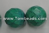 CWB408 15.5 inches 20mm faceted round howlite turquoise beads