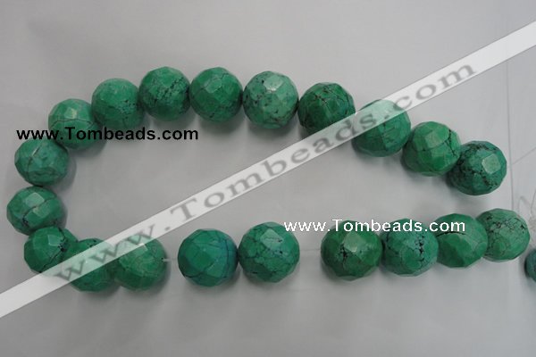 CWB408 15.5 inches 20mm faceted round howlite turquoise beads