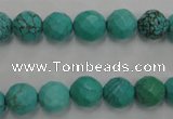 CWB412 15.5 inches 8mm faceted round howlite turquoise beads