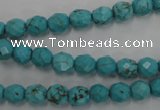 CWB421 15.5 inches 6mm faceted round howlite turquoise beads