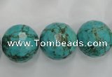 CWB427 15.5 inches 16mm faceted round howlite turquoise beads