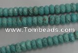 CWB440 15.5 inches 4*6mm faceted rondelle howlite turquoise beads