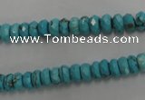 CWB441 15.5 inches 4*6mm faceted rondelle howlite turquoise beads