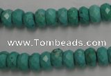 CWB442 15.5 inches 5*8mm faceted rondelle howlite turquoise beads