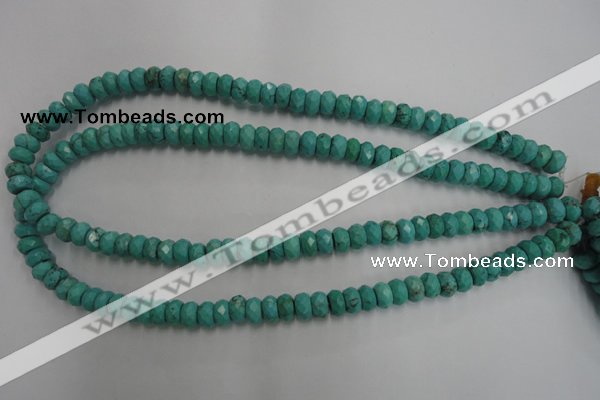 CWB442 15.5 inches 5*8mm faceted rondelle howlite turquoise beads