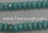 CWB443 15.5 inches 5*8mm faceted rondelle howlite turquoise beads