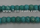 CWB444 15.5 inches 6*8mm faceted rondelle howlite turquoise beads