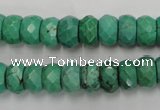 CWB445 15.5 inches 6*10mm faceted rondelle howlite turquoise beads