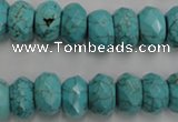 CWB447 15.5 inches 8*12mm faceted rondelle howlite turquoise beads