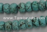 CWB449 15.5 inches 8*12mm faceted rondelle howlite turquoise beads