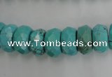 CWB451 15.5 inches 7*14mm faceted rondelle howlite turquoise beads