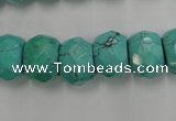 CWB452 15.5 inches 10*14mm faceted rondelle howlite turquoise beads