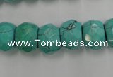 CWB452 15.5 inches 10*14mm faceted rondelle howlite turquoise beads