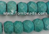 CWB453 15.5 inches 10*14mm faceted rondelle howlite turquoise beads