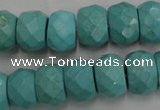 CWB455 15.5 inches 10*14mm faceted rondelle howlite turquoise beads