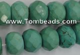 CWB456 15.5 inches 12*16mm faceted rondelle howlite turquoise beads