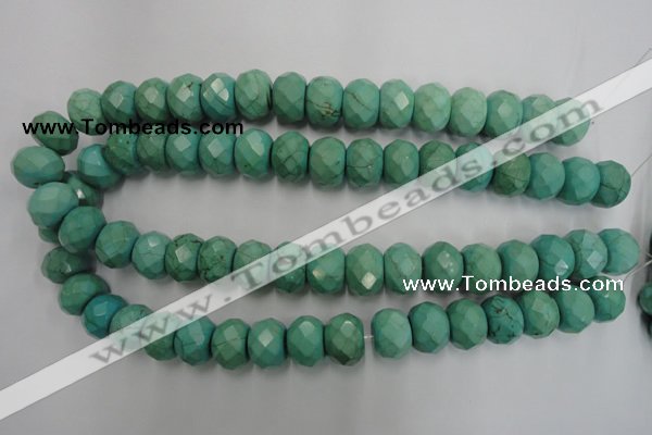 CWB456 15.5 inches 12*16mm faceted rondelle howlite turquoise beads