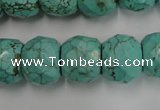 CWB458 15.5 inches 13*15mm faceted rondelle howlite turquoise beads