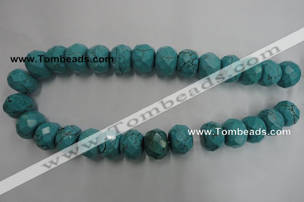 CWB460 15.5 inches 13*18mm faceted rondelle howlite turquoise beads