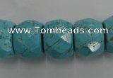 CWB461 15.5 inches 14*20mm faceted rondelle howlite turquoise beads