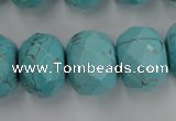 CWB462 15.5 inches 14*20mm faceted rondelle howlite turquoise beads