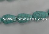 CWB471 15.5 inches 10*16mm faceted teardrop howlite turquoise beads