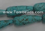 CWB472 15.5 inches 10*30mm faceted teardrop howlite turquoise beads