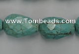 CWB475 15.5 inches 15*22mm faceted teardrop howlite turquoise beads