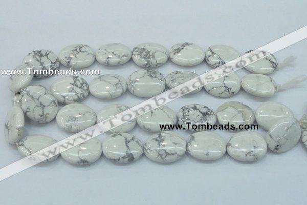 CWB53 15.5 inches 20*25mm oval natural white howlite gemstone beads