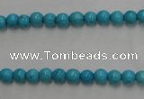 CWB552 15.5 inches 4mm round howlite turquoise beads wholesale