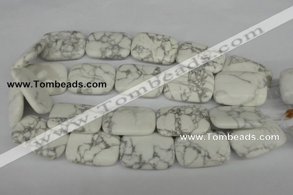 CWB61 15.5 inches 25*35mm rectangle natural white howlite beads