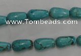 CWB675 15.5 inches 8*14mm teardrop howlite turquoise beads wholesale