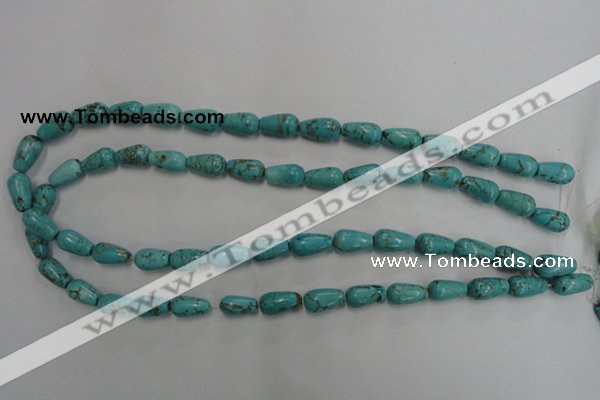 CWB675 15.5 inches 8*14mm teardrop howlite turquoise beads wholesale