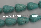 CWB676 15.5 inches 10*15mm teardrop howlite turquoise beads wholesale