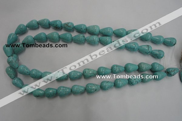 CWB676 15.5 inches 10*15mm teardrop howlite turquoise beads wholesale