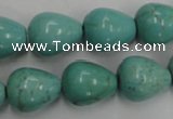 CWB677 15.5 inches 13*16mm teardrop howlite turquoise beads wholesale