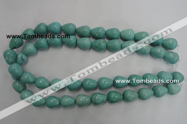 CWB677 15.5 inches 13*16mm teardrop howlite turquoise beads wholesale