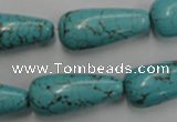 CWB678 15.5 inches 10*28mm teardrop howlite turquoise beads wholesale