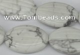 CWB68 15.5 inches 20*30mm carved oval natural white howlite beads