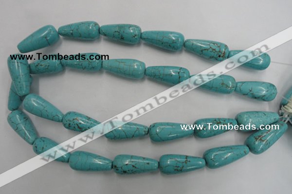 CWB680 15.5 inches 13*30mm teardrop howlite turquoise beads wholesale